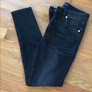 JCrew 9” High Rise Toothpick jeans- black, size 27